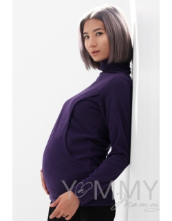 Толстовка для кормящих и беременных флисовая, фиолетовая