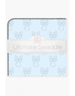 Фланелевая пеленка для новорожденных Swaddle Designs, Ultimate Gray Fox Pstl Blue