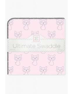 Пеленка фланелевая для новорожденных Swaddle Designs Ultimate Gray Fox Pstl Pink