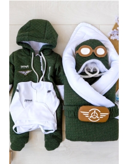 Комплект на выписку холодная зима Aviator (6 предметов)