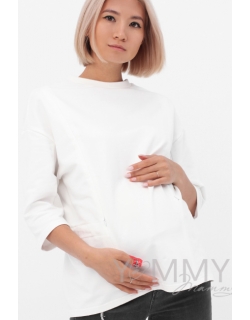 Джемпер для кормящих и беременных с кулиской, молочный