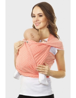 Слинг-шарф алмазного плетения, коралловый