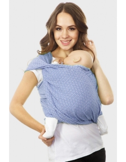 Слинг-шарф алмазного плетения, джинсовый