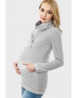 Толстовка для беременных и кормящих из флиса Olimpius, светло-серый