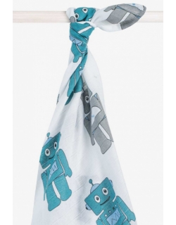 Муслиновая пеленка/простынь для новорожденного Jollein большая, Robot