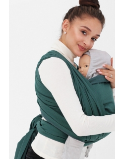 Слинг-шарф алмазного плетения YM, изумруд/серый