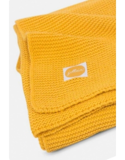 Плед для новорожденного вязаный Jollein Basic, желтый, средний