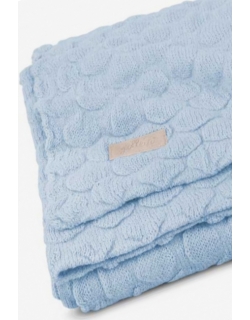 Вязаный плед для новорожденных Jollein Fancy, голубой, средний