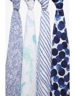 Муслиновые пеленки для новорожденных Aden&Anais большие, набор 4, Seafaring