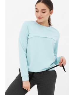 Свитшот для беременных и кормящих с секретом на молнии, цвет ментоловый