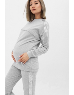 Костюм для беременных и кормящих с серебрянными лампасами