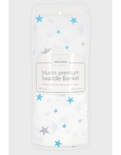Муслиновая пеленка для новорожденных Adam Stork большая, Blue Stars