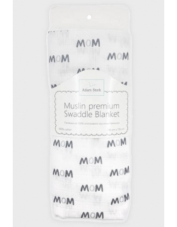 Муслиновая пеленка для новорожденных Adam Stork большая, Grey Wow