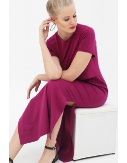 Платье-футболка для беременных и кормящих, цвет орхидея