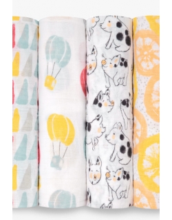 Муслиновые пеленки для новорожденных Aden&Anais, большие, набор 4, Year Of The Pig