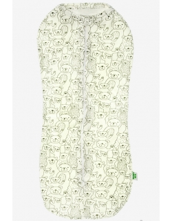 Пеленка-кокон для новорожденных трикотажный, мишки (экрю)