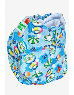Многоразовый подгузник "Mums Era", Пингвины синий (1 вкладыш)