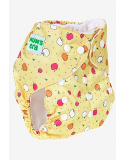 Многоразовый подгузник "Mums Era", Яблоки желтый (1 вкладыш)