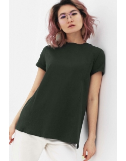 Футболка для беременных и кормящих с запахом на спине, цвет милитари