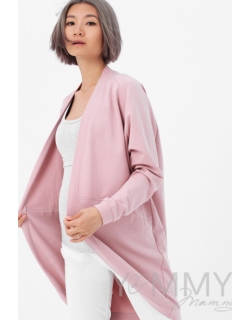 Кардиган для беременных и кормящих с карманами, розовый