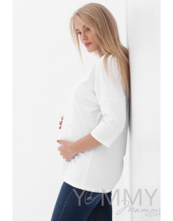 Лонгслив для беременных и кормящих, белый