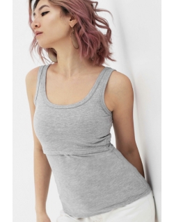 Майка для кормящих и беременных, цвет серый меланж