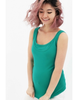 Майка для беременных и кормящих, зеленая