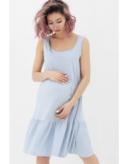 Платье для беременных и кормящих, цвет голубой меланж