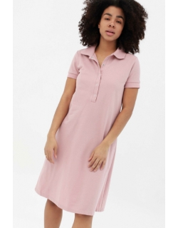 Платье - поло для беременных и кормящих, пудрово-розовое