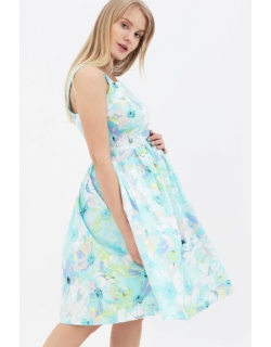 Платье-сарафан для беременных и кормящий с цветочным принтом, ментол