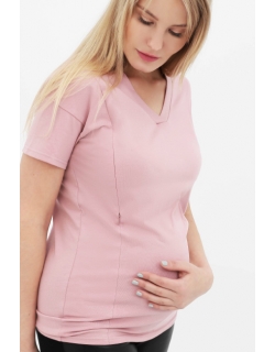 Футболка для кормящих и беременных, цвет пудрово-розовый