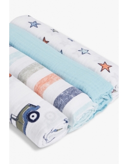 Пеленки муслиновые Aden by Aden&Anais, большие, набор 4, Hit The Road