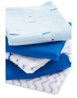 Муслиновые пеленки для новорожденных Aden by Aden Anais, средние, набор 5, Making Waves