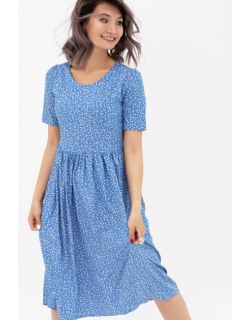 Платье для кормящих и беременных с рисунком, цвет голубое