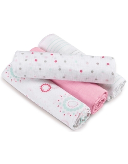 Пеленки муслиновые Aden by Aden&Anais для новорожденных, большие, набор 4, Sweet in Pink
