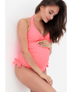 Купальник для беременных танкини, розовый неон