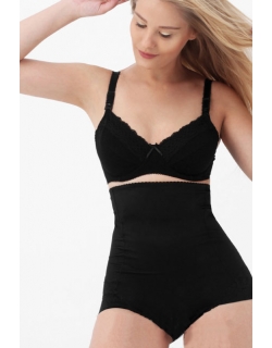 Трусики послеродовые корректирующие ажурным краем, черные