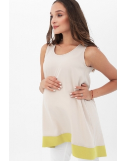 Блуза для беременных, цвет бежевая/салатовый