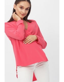 Блуза для беременных и кормящих на запах, коралловая