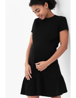 Платье для кормящих и беременных с воланом, цвет черный