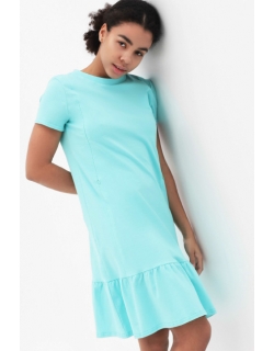 Платье для беременных и кормящих с воланом, цвет ментоловый