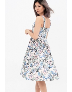 Платье-сарафан для беременных и кормящих с цветочным принтом, персиковый СКИДКА