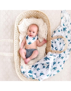 Бамбуковые пеленки для новорожденных Bebe Au Lait, набор 2, Surf/Sea Turtles