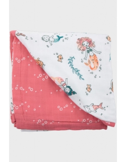 Муслиновое одеяло с бамбуком Bebe au Lait, Mermaid/Bubbles
