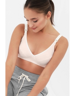 Бюстгальтер для кормления и беременных хлопковый, светло-розовый