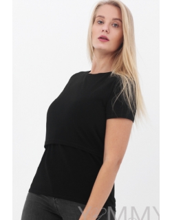Футболка для кормящих и беременных, черная