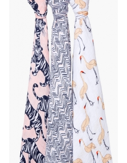 Муслиновые пеленки для новорожденных Aden&Anais, большие, набор 3, White Label Pacific Paradise