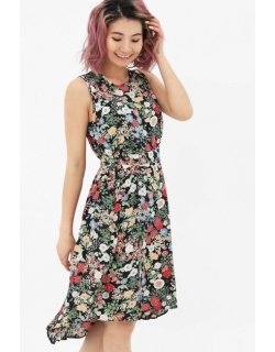 Платье-сарафан для беременных и кормящий, цвет черный/цветы