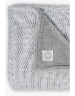 Плед для новорожденного вязаный с мехом Jollein Melange, серый, средний
