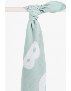 Муслиновая пеленка/простынь для новорожденного Jollein большая, ABC, Stone Green